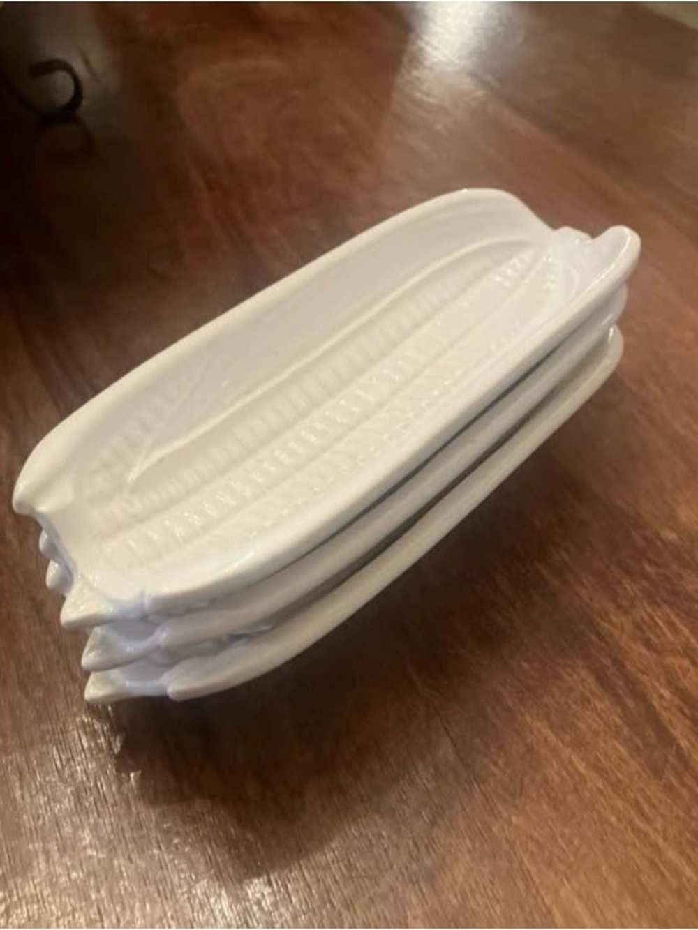 Crate&Barrel White Ceramic Corn Dish Set